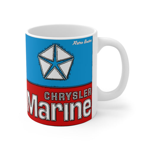 Chrysler Marine White Ceramic Mug by Retro Boater