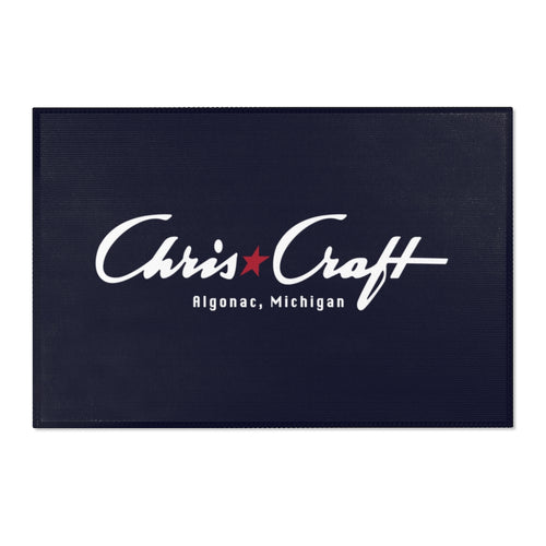 Navy Blue Vintage Chris Craft Algonac, Michigan Dock Mat