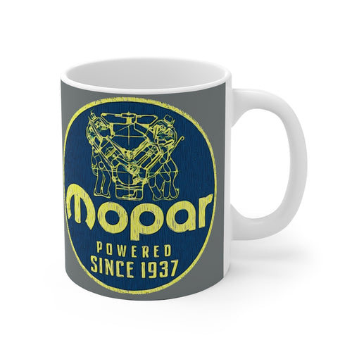 Vintage Mopar Plymouth Dodge Sign White Ceramic Mug by SpeedTiques