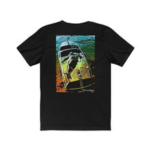 Vintage Chris Craft with Women laying in the Sunset Unisex Jersey Short Sleeve Tee