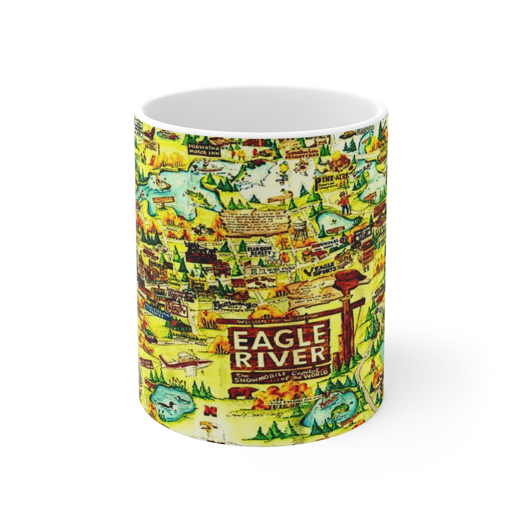 Eagle River WI White Ceramic Mug