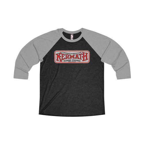 Kermath Engines Unisex Tri-Blend 3/4 Raglan Tee by Retro Boater