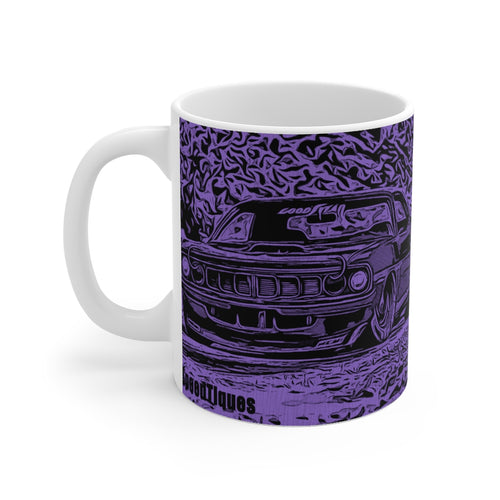 1971 Plymouth Cuda White Ceramic Mug by SpeedTiques