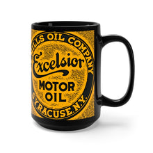 C.E. Mills Oil Company Excelsior Motor Oil Black Mug 15oz by SpeedTiques
