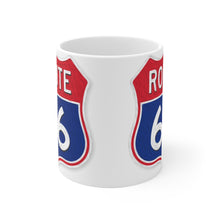 Route 66 Sign White Ceramic Mug