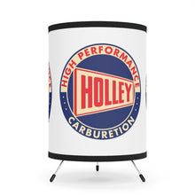 Vintage Style Holley Parts Logo Tripod Lamp with High-Res Printed Shade, US/CA plug