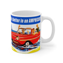 Life is better in an AMPHICAR! White Ceramic Mug by Retro Boater
