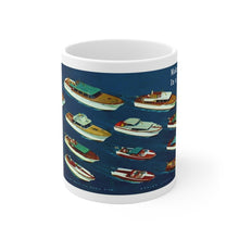 1958 Chris Craft Line-Up White Ceramic Mug by Retro Boater