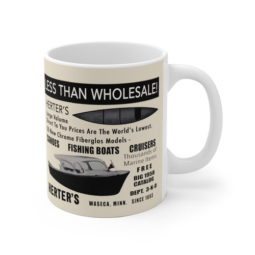 Herter's Boats White Ceramic Mug by Retro Boater