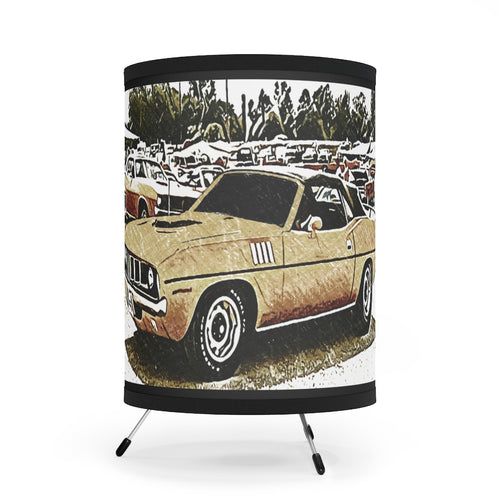 Allen 1970 Plymouth Hemi Cuda Convertible Tripod Lamp with High-Res Printed Shade, US\CA plug