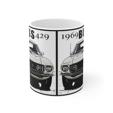 1969 Ford Boss 429 Mustang White Ceramic Mug by SpeedTiques