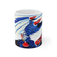 Antique Boat Race White Ceramic Mug by Retro Boater