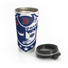 Personalized Tessa Patriots Red Sox Stainless Steel Travel Mug