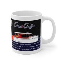 Vintage Chris Craft Deluxe Cabin Cruiser White Ceramic Mug by Retro Boater