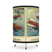 Vintage Dodge Boats Adverstisement Tripod Lamp with High-Res Printed Shade, US/CA plug