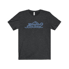 Retro Boater in Blue Unisex Jersey Short Sleeve Tee