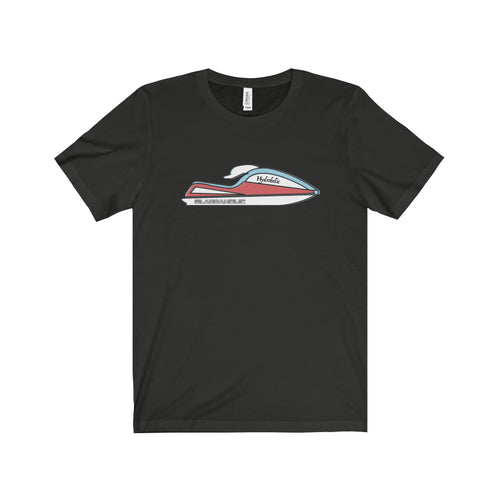 1990 Stand Up Jet Ski by Hydroholic Unisex Jersey Short Sleeve Tee