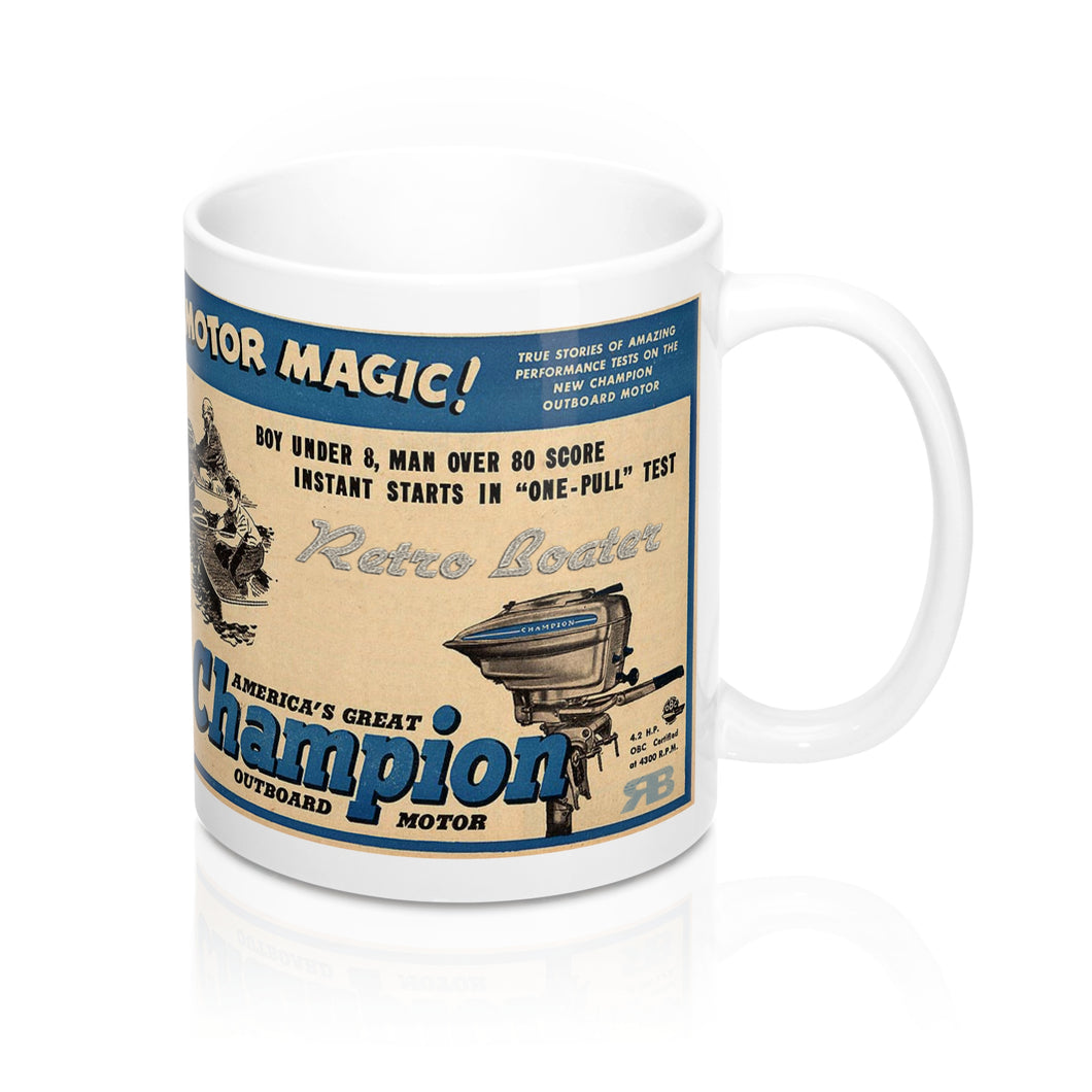Champion Outboard Engines 11oz Mug by Retro Boater