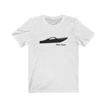 Black Boat by Retro Boater Unisex Jersey Short Sleeve Tee