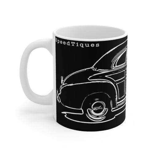 1948 Chevy Coupe Woody White Ceramic Mug by SpeedTiques