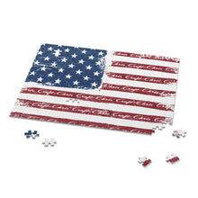 Distressed American Flag with Classic Chris Craft Puzzle (120, 252,)
