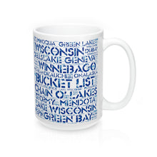 Wisconsin Lakes Bucket List 15oz Mug by Retro Boater