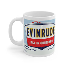 Vintage Evinrude Outboard Engine White Ceramic Mug by Retro Boater