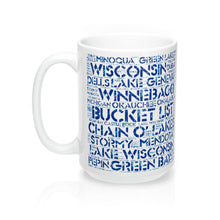 Wisconsin Lakes Bucket List 15oz Mug by Retro Boater