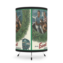 Vintage Evinrude Outboard Holiday Christmas Tripod Lamp with High-Res Printed Shade, US/CA plug