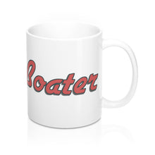 Retro Boater in Red/Grey outline Mug 11oz