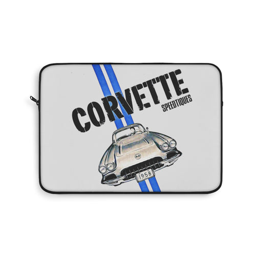1958 Chevy Corvette Laptop Sleeve by SpeedTiques