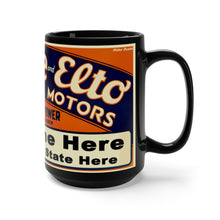 Custom Evinrude and Elto Outboard Boat Motors Black Mug 15oz by Retro Boater