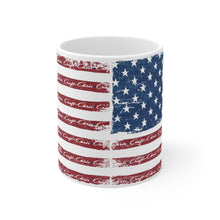 Vintage Styler Chris Craft American Flag Design White Ceramic Mug