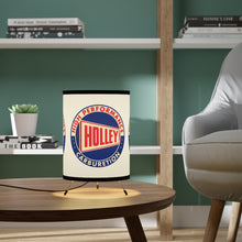 Vintage Style Holley Parts Logo Tripod Lamp with High-Res Printed Shade, US/CA plug