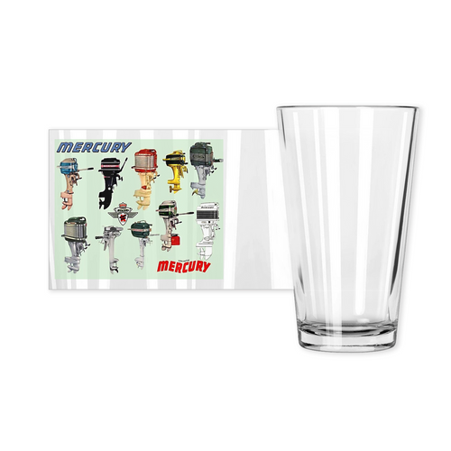 Vintage Mercury Outboard Pint Glasses by Classic Boater