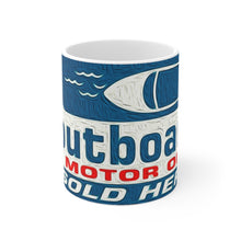 Vintage Conoco Outboard Motor Oil White Ceramic Mug