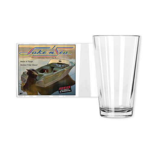 Geoff Reynolds Lake N' Sea Advertisement Pint Glass