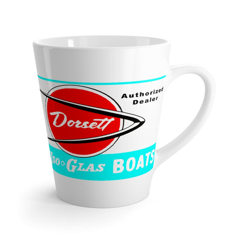 Dorsett Boat Dealer Sign Latte mug by Retro Boater