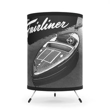 Vintage Western Fairliner Torpedo Ad Tripod Lamp with High-Res Printed Shade, US/CA plug