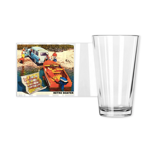 Vintage Mercury Outboard Ad Pint Glasses by Retro Boater