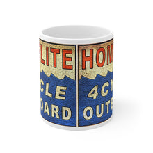 Distressed Look Homelite Outboard Sign White Ceramic Mug by Retro Boater