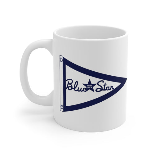 Blue Star Boats Miami, Oklahoma White Ceramic Mug by Retro Boater