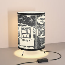 Shirley K Vintage 1966 Ventnor Cabin Cruiser Tripod Lamp with High-Res Printed Shade, US/CA plug