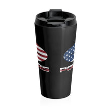 American Flag with Classic Polaris ATV UTV Stainless Steel Travel Mug
