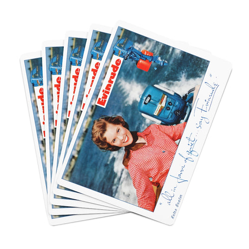 Vintage Evinrude Outboard Girl Custom Poker Cards