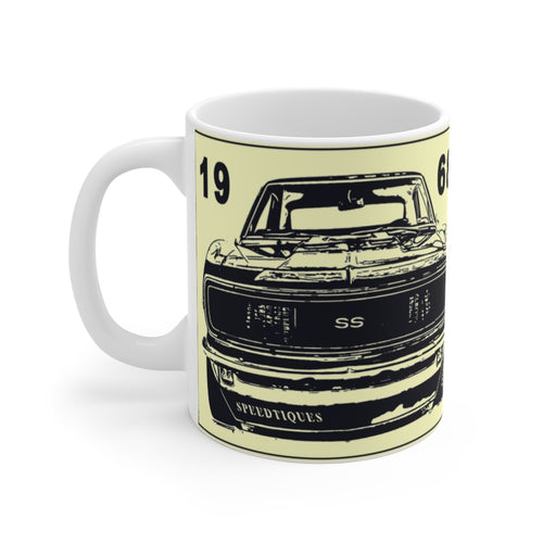 1968 Camaro SS White Ceramic Mug by SpeedTiques