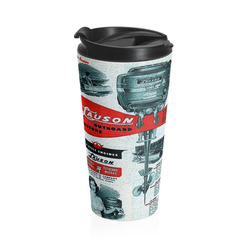 Lauson Marine Engine Outboard Steel Travel Mug by Retro Boater