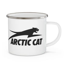 Vintage Leaping Cat Arctic Cat in Black Enamel Campfire Mug