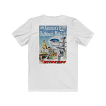 Vintage Evinrude Outboard Advertisemnt "See Americas New Outboards" Unisex Jersey Short Sleeve Tee