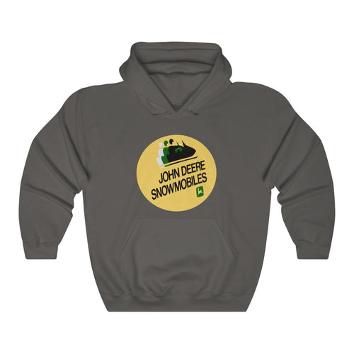 Vintage John Deere Snowmobiles Unisex Heavy Blend™ Hooded Sweatshirt by SpeedTiques.com